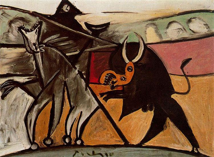 Pablo Picasso Classical Oil Painting Bullfight Scene